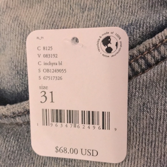 Free People Loving Good Vibrations Distressed Cutoff Shorts Pacific Blue Size 31 - Picture 4 of 7